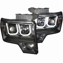 Load image into Gallery viewer, ANZO 2009-2014 Ford F-150 Projector Headlights w/ U-Bar Black