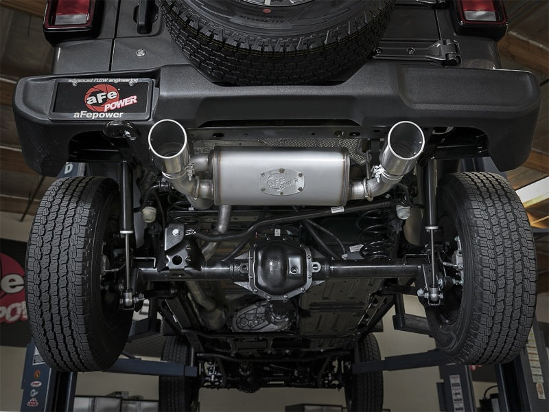 aFe Rebel Series 2.5in 409 SS Axle-Back Exhaust w/ Polished Tips 2018+ Jeep Wrangler (JL) V6 3.6L