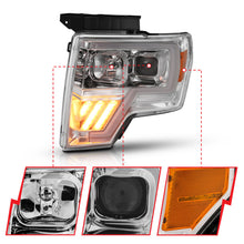 Load image into Gallery viewer, ANZO 2009-2014 Ford F-150 Projector Headlight Chrome Amber