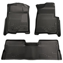 Load image into Gallery viewer, Husky Liners 08-10 Ford SD Super Cab WeatherBeater Combo Black Floor Liners (w/o Manual Trans Case)