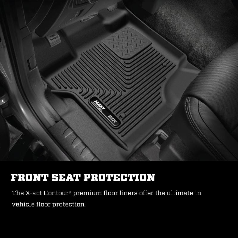 Husky Liners 2015 Ford F-150 SuperCrew Cab X-Act Contour Black Front Seat Floor Liners