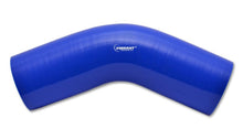 Load image into Gallery viewer, Vibrant 4 Ply Reinforced Silicone Elbow Connector - 3in I.D. - 45 deg. Elbow (BLUE)