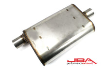 Load image into Gallery viewer, JBA Universal Chambered Style 304SS Muffler 13x9.75x4 2.5in Inlet Diameter Offset/Center