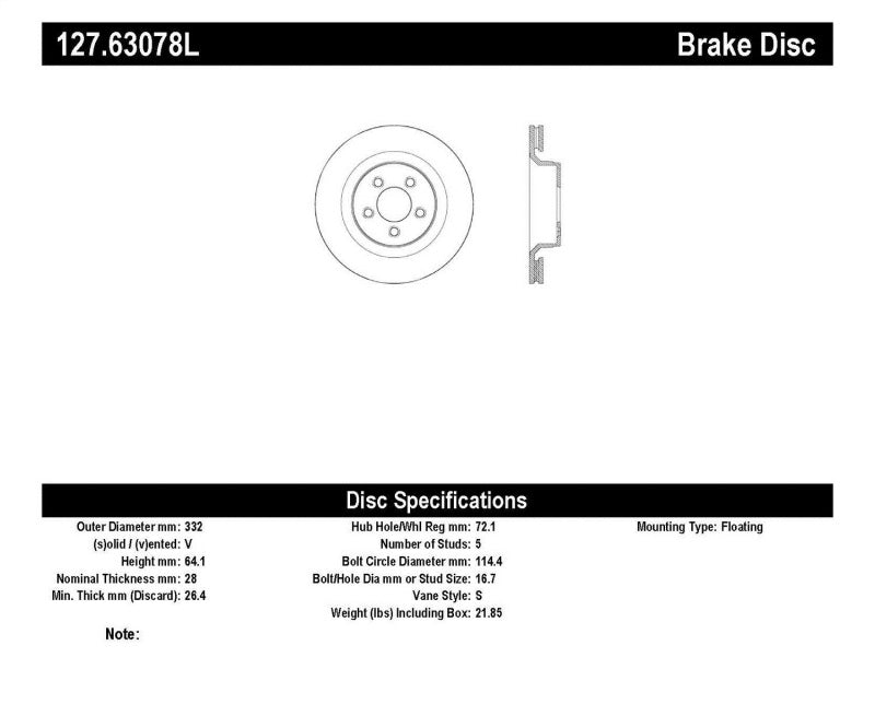 StopTech Slotted & Drilled Sport Brake Rotor