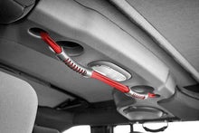 Load image into Gallery viewer, Rugged Ridge Rear Dual Grab Strap Red 07-18 Jeep Wrangler Unlimited JK