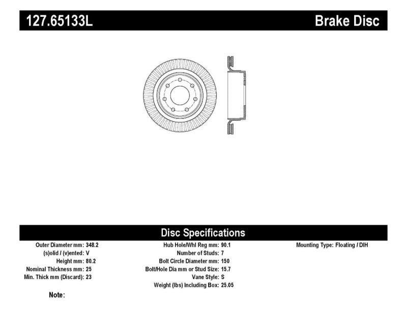 StopTech Slotted & Drilled Sport Brake Rotor