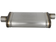 Load image into Gallery viewer, aFe MACHForce XP SS Muffler 2.5in Center Inlet / 2.5in Offset Outlet 18in L x 9in W x4in H Body