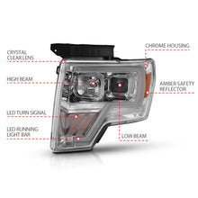 Load image into Gallery viewer, ANZO 2009-2014 Ford F-150 Projector Headlight Chrome Amber