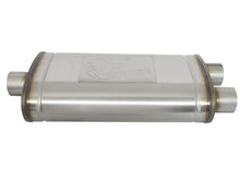 Load image into Gallery viewer, aFe MACHForce XP SS Muffler 3in Center Inlet / 3in Offset Outlet 22in L x 11in W x 6in H Body