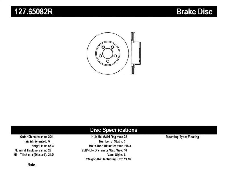 StopTech Slotted & Drilled Sport Brake Rotor