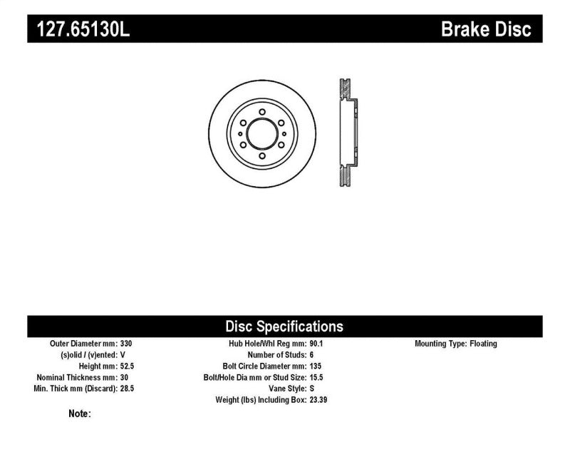 StopTech Slotted & Drilled Sport Brake Rotor