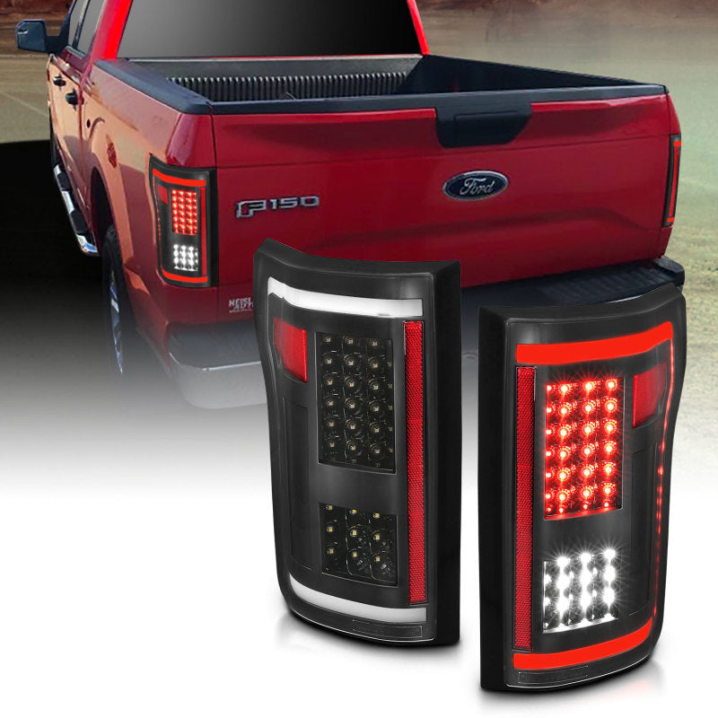 ANZO 2015-2017 Ford F-150 LED Taillights Black